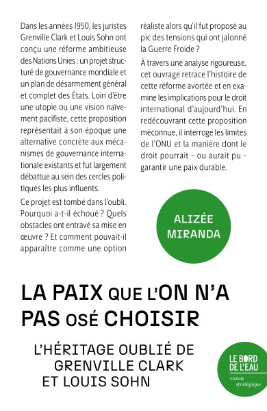 La paix que l'on n'a pas osé choisir