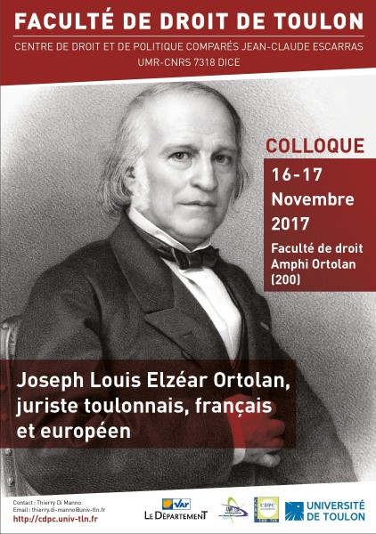Joseph Louis Elzéar Ortolan, juriste toulonnais, français et européen