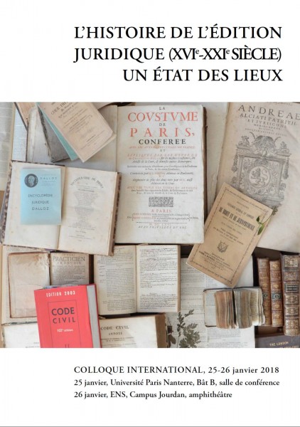 L'histoire de l'édition juridique (XVIe-XXIe siècles)