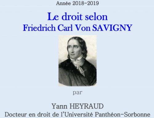 Le droit selon Friedrich Carl Von Savigny