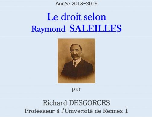 Le droit selon Raymond Saleilles