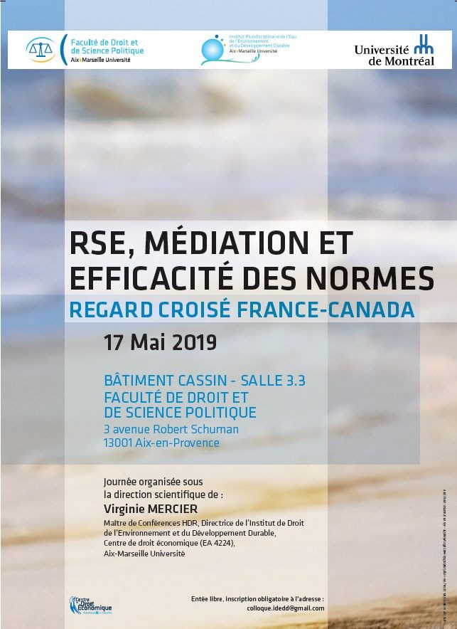 RSE, Médiation et efficacité des normes. Regard croisé France-Canada