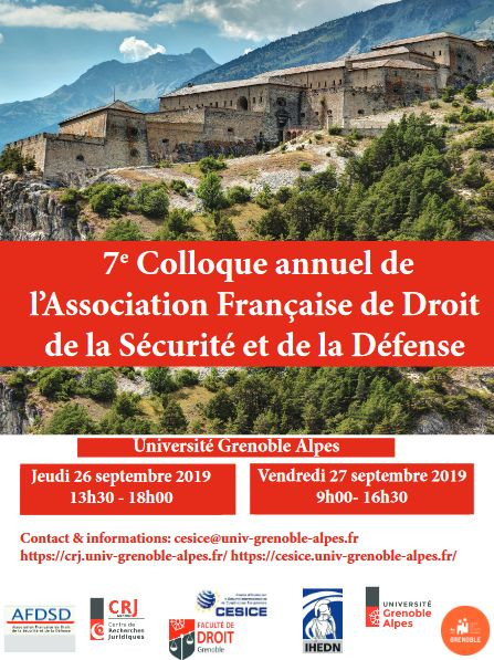 7ème Colloque annuel de l'Association Française de Droit de la Sécurité et de la Défense