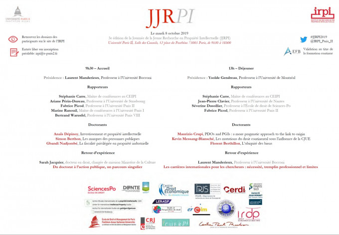 3e édition de la Journée de la Jeune Recherche en Propriété Intellectuelle (JJRPI)