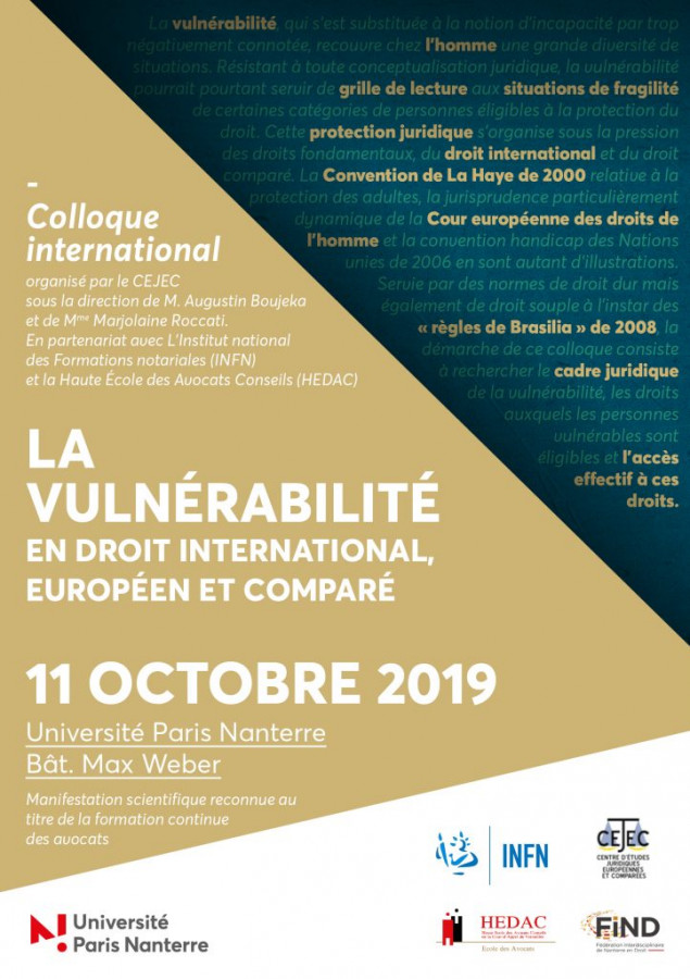 La vulnérabilité en droit international, européen et comparé