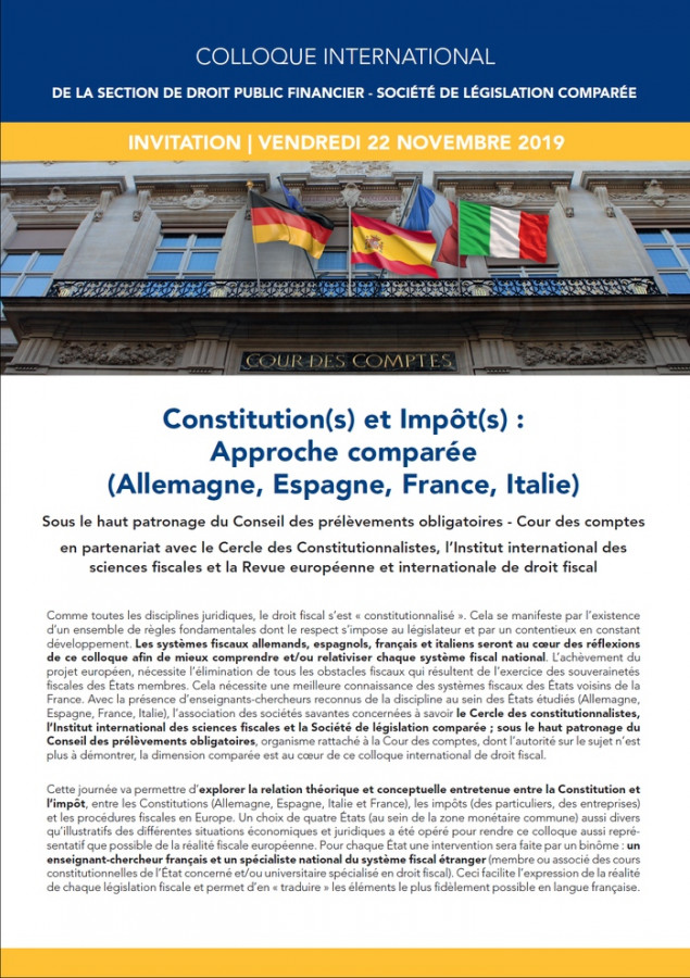 Constitution(s) et Impôt(s) : Approche comparée (Allemagne, Espagne, France, Italie)