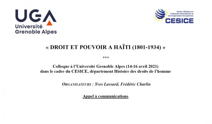 Droit et pouvoir à Haïti (1801-1934)