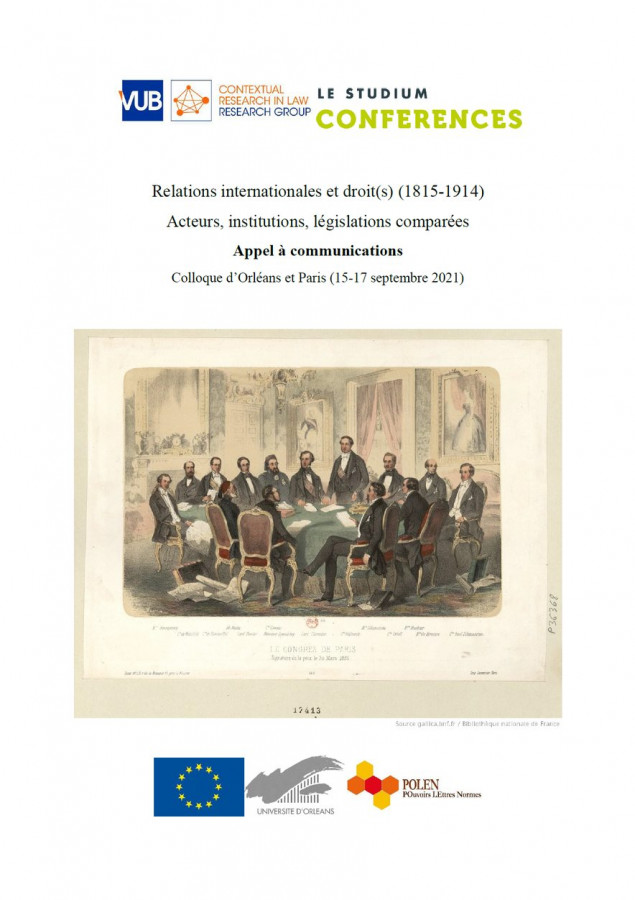 Relations internationales et droit(s) (1815-1914). Acteurs, institutions, législations comparées