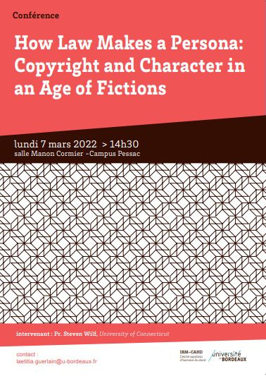 How Law Makes a Persona : Copyright and Character in an Age of Fictions