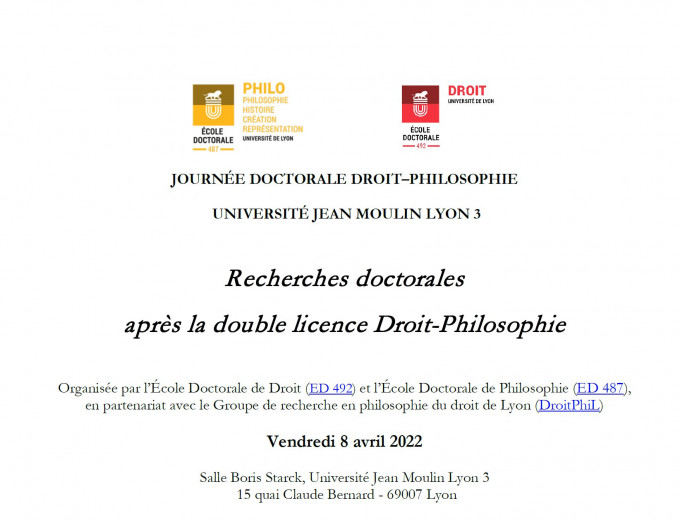 Journée doctorale Droit-Philosophie