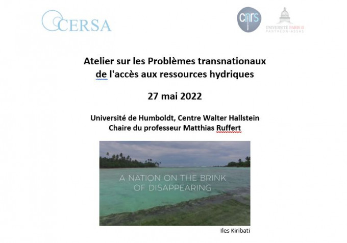 Atelier sur les Problèmes transnationaux de l'accès aux ressources hydriques