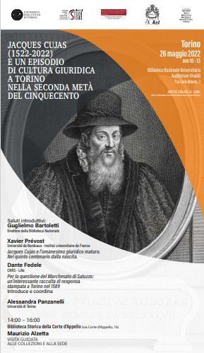 Jacques Cujas (1522-2022) e un episodio di cultura giuridica a Torino nella seconda metà del cinquecento