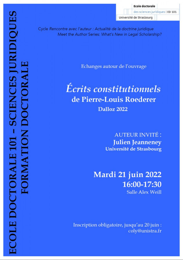 Ecrits constitutionnels de Pierre-Louis Roederer