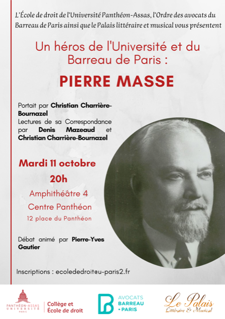 Un héros de l'Université et du barreau de Paris : Pierre Masse