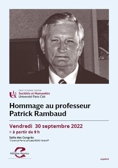 Hommage au professeur Patrick Rambaud