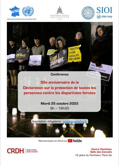 30e anniversaire de la Déclaration sur la protection de toutes les personnes contre les disparitions forcées