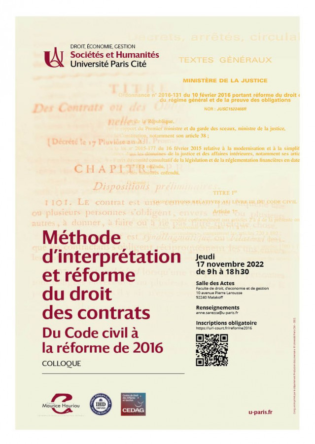 Méthode d’interprétation et réforme du droit des contrats