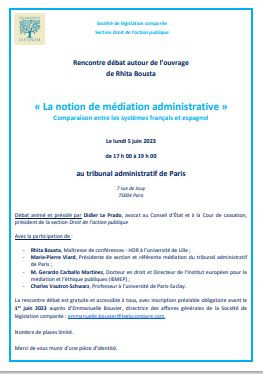 « La notion de médiation administrative » Comparaison entre les systèmes français et espagnol