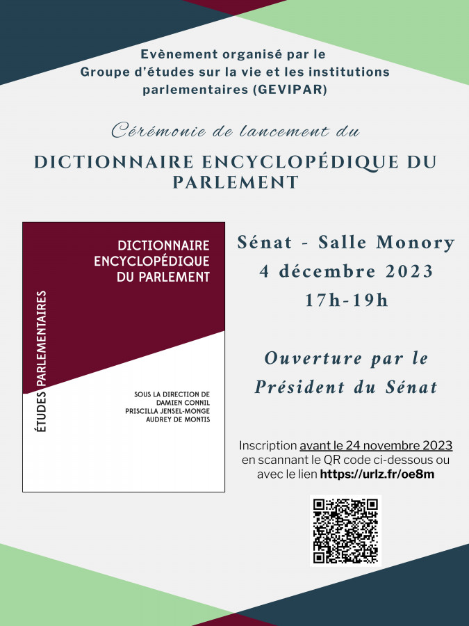 Cérémonie de lancement du Dictionnaire encyclopédique du Parlement