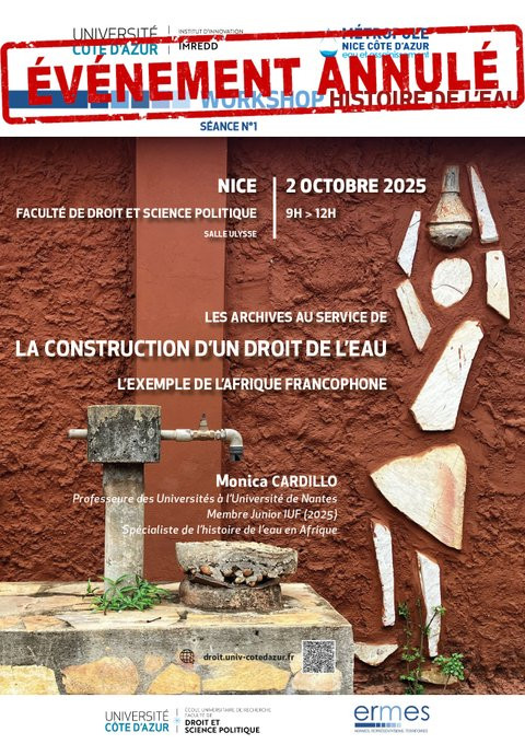 [Annulé] Les archives au service de la construction d’un droit de l’eau : l’exemple de l’Afrique francophone