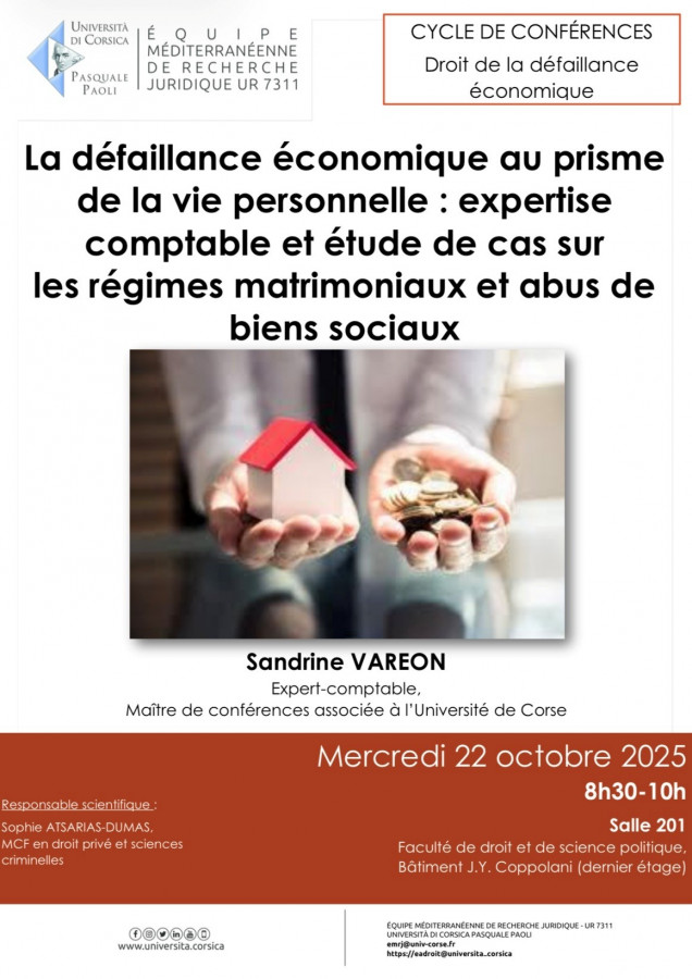La défaillance économique au prisme de la vie personnelle : expertise comptable et étude de cas sur les régimes matrimoniaux et abus de biens sociaux