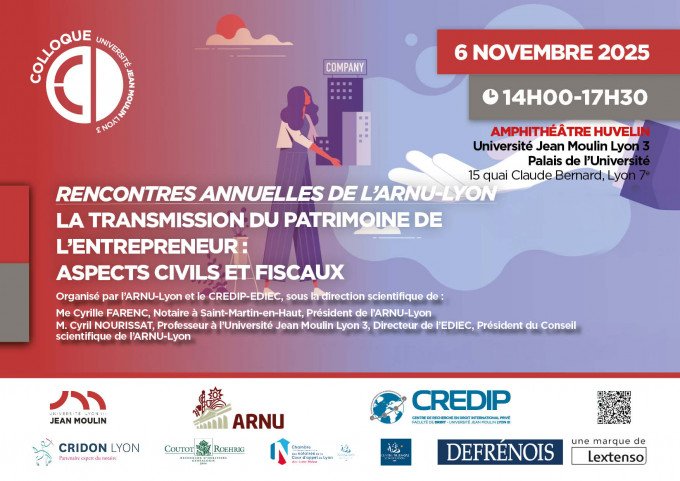 La transmission du patrimoine de l'entrepreneur : aspects civils et fiscaux