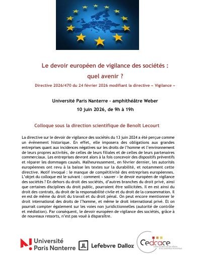 Le devoir européen de vigilance des sociétés : quel avenir ?