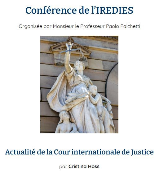 Actualité de la Cour internationale de Justice