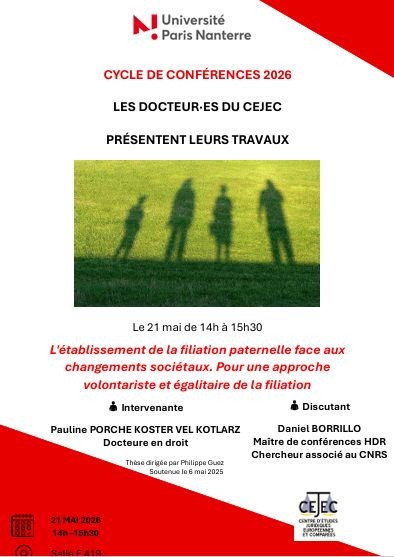 L'établissement de la filiation paternelle face aux changements sociétaux. Pour une approche volontariste et égalitaire de la filiation