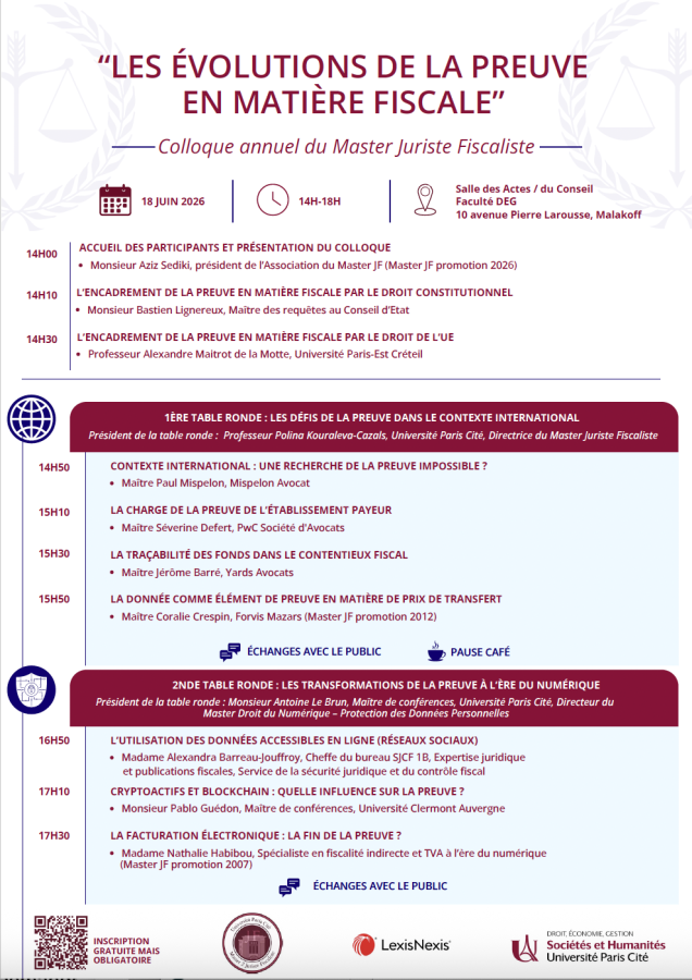 Les évolutions de la preuve en matière fiscale