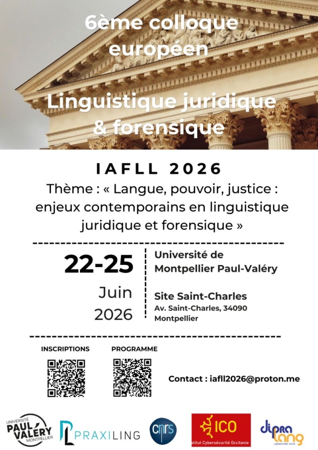 Langue, pouvoir, justice : enjeux contemporains en linguistique juridique et forensique