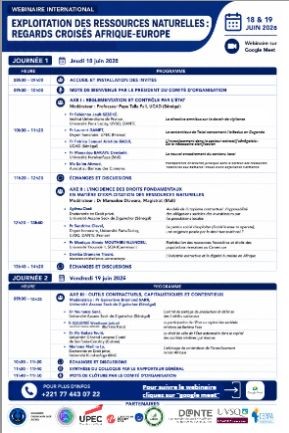 Exploitation des ressources naturelles : regards croisés Afrique-Europe