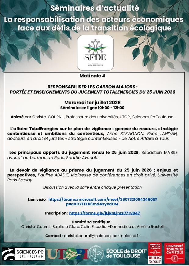 Responsabiliser les Carbon Majors : portée et enseignements du jugement Total Energies du 25 juin 2026