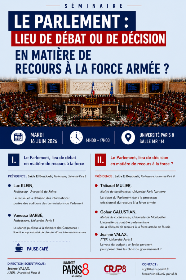 Le Parlement : lieu de débat ou décision en matière de recours à la force armée