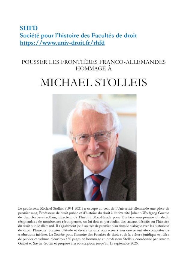 HOMMAGE À MICHAEL STOLLEIS