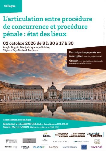 L'articulation entre procédure de concurrence et procédure pénale