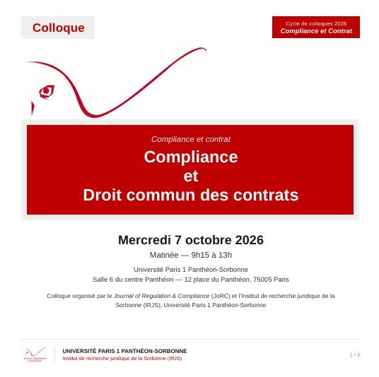 Compliance et droit commun des contrats