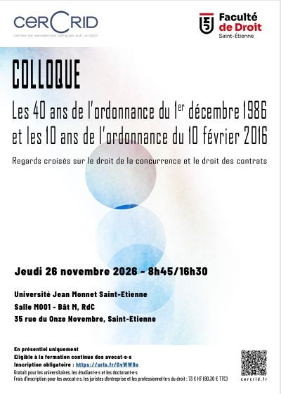 Les 40 ans de l’ordonnance du 1er décembre 1986 et les 10 ans de l’ordonnance du 10 février 2016